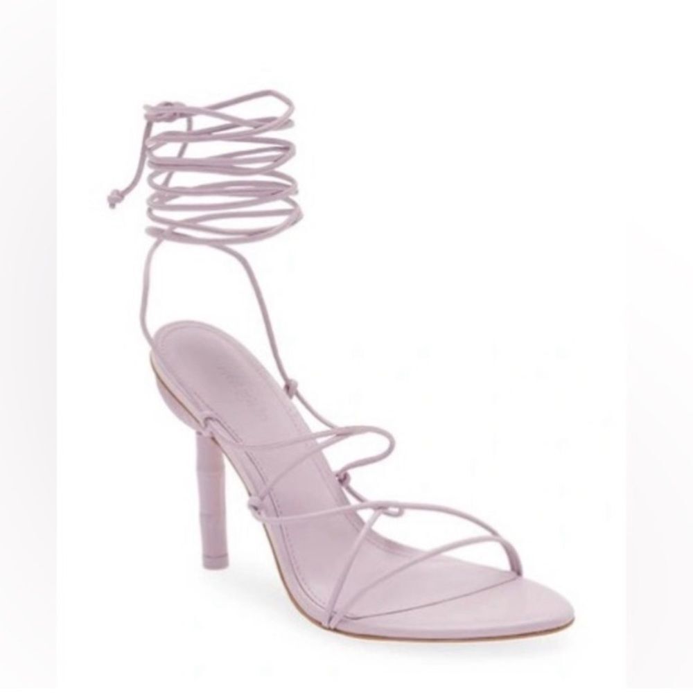 Cult Gaia Soleil Lace Up Strappy Heel Sandals in Lavender, New, Size 42 - Picture 4 of 12